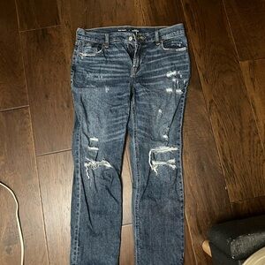 Distressed Blue Jeans